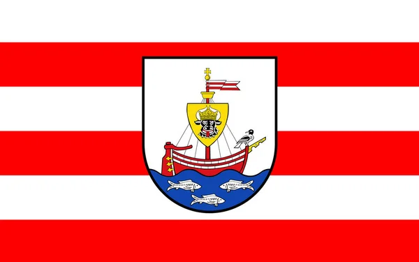 Zászló Wismar Egy Kikötő Hanza Város Észak Németországban Illusztráció — Stock Fotó