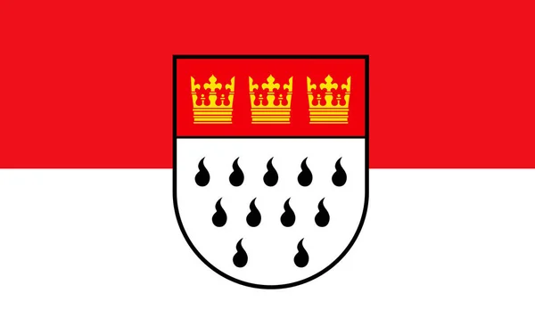 Vlag Van Keulen Grootste Stad Van Duitse Deelstaat Noordrijn Westfalen — Stockfoto