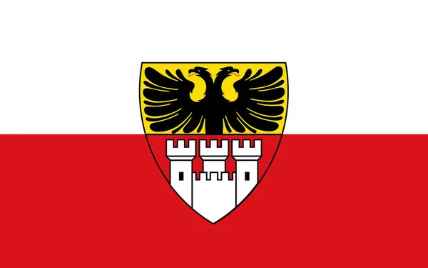 杜伊斯堡旗 Flag Duisburg 是德国北部莱茵 威斯特法伦州鲁尔地区西部的一座城市 — 图库照片