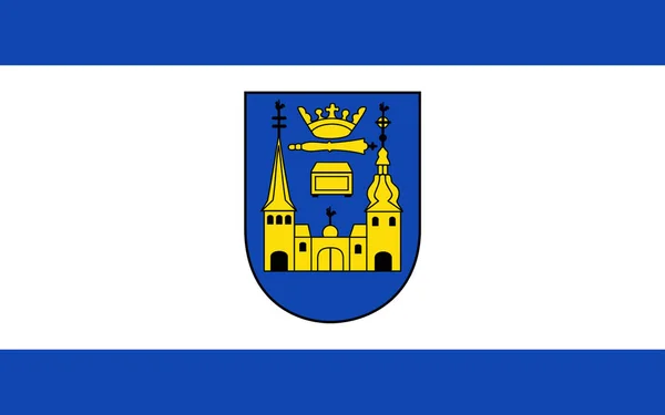 Флаг Меттмана Рейнский Город Северном Рейне Вестфалии Германия Иллюстрация — стоковое фото