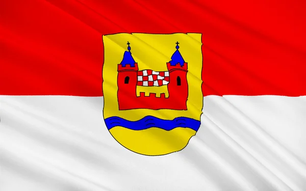 シュウェルムの旗 Schwemのたたかい Flag Schwem ドイツ アーンズバーグ行政区のエンネペ ルール クレイス地区にある町 3Dイラスト — ストック写真