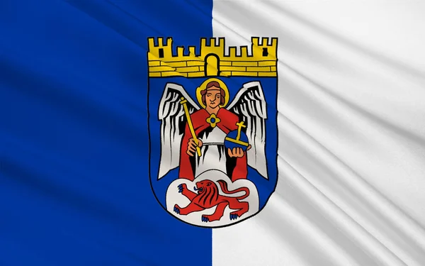 ジークブルクの旗は ドイツのノルトライン ヴェストファーレン州ライン シーグ クレイス県にある都市である 3Dイラスト — ストック写真