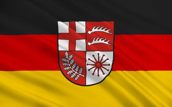 Vlajka Losheim See Obec Okrese Merzig Wadern Sársku Německo — Stock fotografie