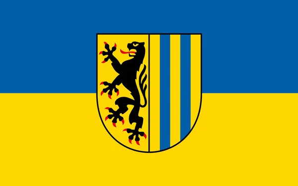 Flagga Leipzig Den Största Staden Delstaten Sachsen Tyskland — Stockfoto