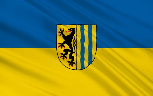 Flaga Lipska Jest Największym Miastem Kraju Związkowego Saksonia Niemczech Ilustracja — Zdjęcie stockowe