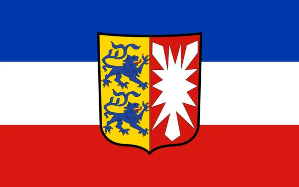 Flaga Szlezwik Holsztyn Jest Najbardziej Wysuniętym Północ Stanem Niemiec — Zdjęcie stockowe