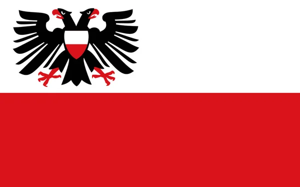 Flaga Lubeki Miasto Niemczech Kraju Związkowym Szlezwik Holsztyn — Zdjęcie stockowe
