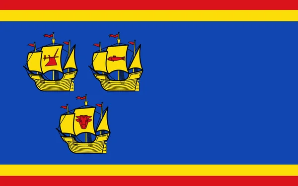Nordfrieslands Flagga Ett Distrikt Schleswig Holstein Tyskland — Stockfoto