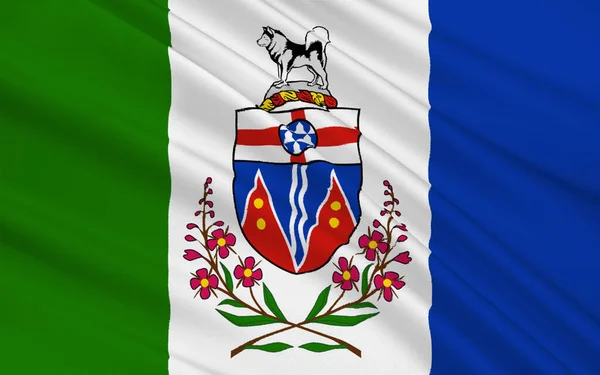 Flagga Yukon Den Västligaste Och Minsta Kanadas Tre Federala Territorier — Stockfoto