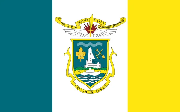 Bandeira Yellowknife Capital Maior Comunidade Dos Territórios Noroeste Nwt Canadá — Fotografia de Stock