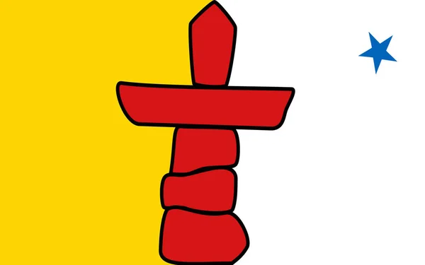 Прапор Нунавуту Найновіша Найбільша Найпівнічніша Найменш Густонаселена Територія Канади — стокове фото