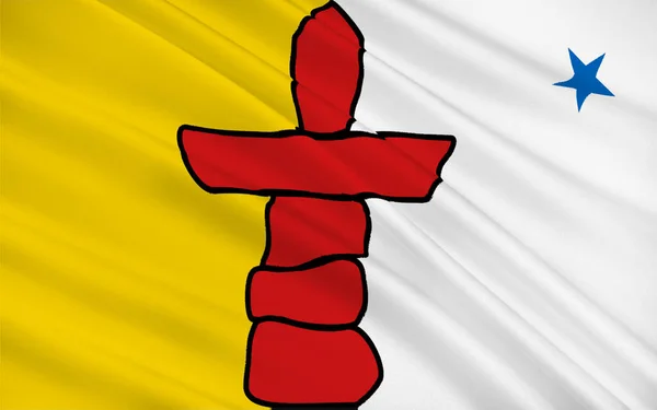 Vlag Van Nunavut Het Nieuwste Grootste Noordelijkste Dunst Bevolkte Grondgebied — Stockfoto