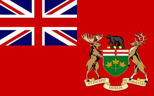 Flag Ontario One Ten Provinces Canada Located East Central Canada — Stock Photo, Image