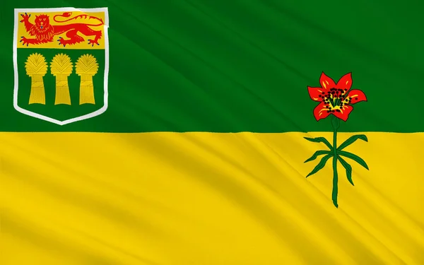 Bandeira Saskatchewan Uma Província Pradaria Boreal Centro Oeste Canadá — Fotografia de Stock