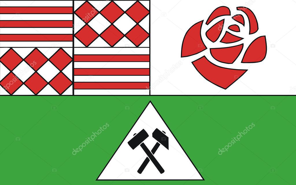 Flag of Mansfeld-Sudharz is a district in Saxony-Anhalt, Germany