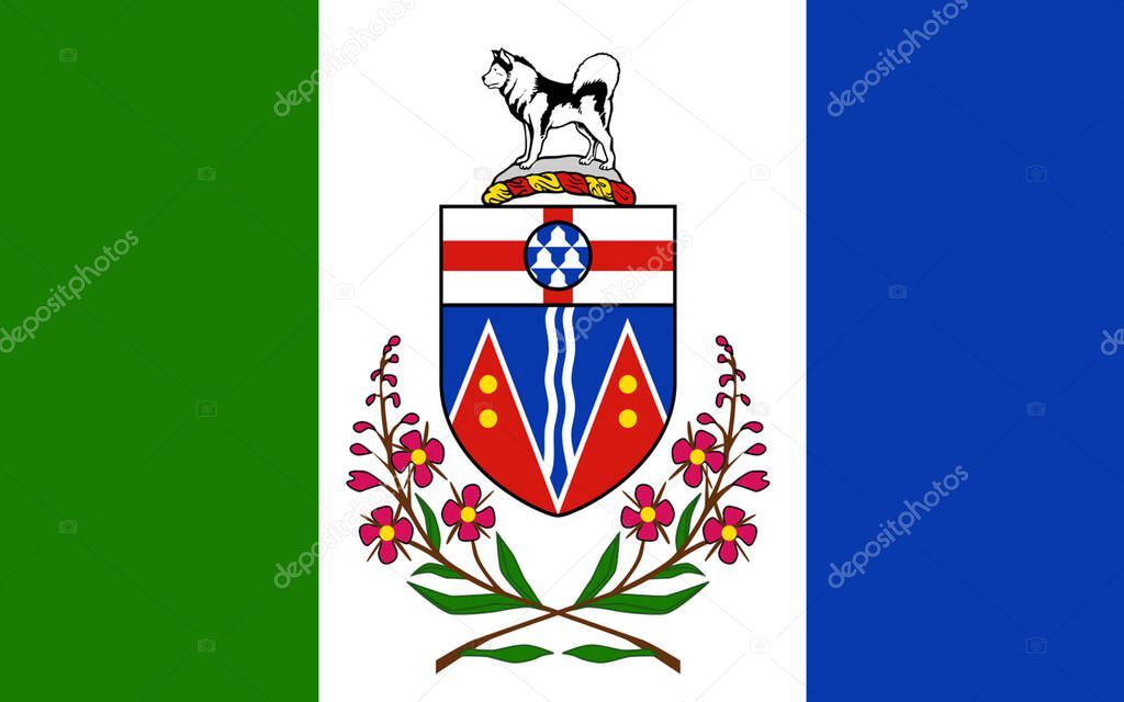 Flag of Yukon is the westernmost and smallest of Canada's three federal territories. Whitehorse is the territorial capital and Yukon's only city