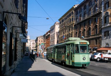 Roma, İtalya - 08 Ekim 2009: Roma 'daki Eski Tramvay Terminaline