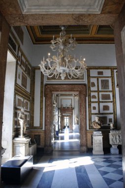 Roma, İtalya - 09 Ekim 2009: Capitolini Müzesi Hall. Palazzo del Conservatori, Campidoglio Meydanı. Nuovo Sarayı