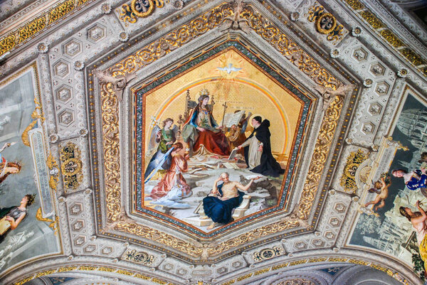 Rome, Italy - October 09, 2009: Art gallery in the Vatican Museums in Rome, Italy.