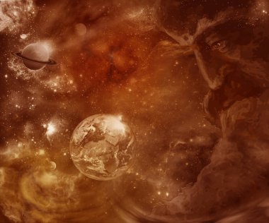 Fantezi galaksisi. Bu görüntünün elementleri NASA tarafından döşenmiştir..