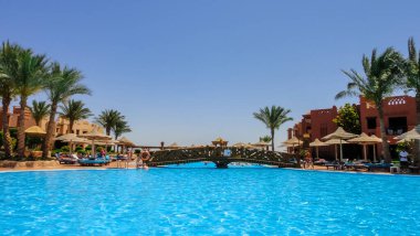 Sharm El Sheikh, Mısır - 17 Nisan 2014: Sharm el Sheikh of Egypt 'da Deniz Yaşamı Oteli Bölgesi (Sea Group)