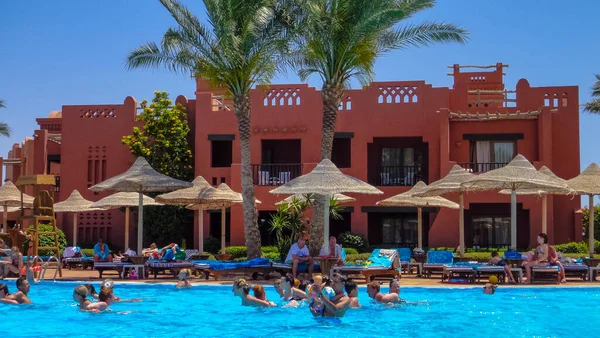Sharm Sheikh Egypte April 2014 Animatieprogramma Aqua Aerobics Het Zwembad — Stockfoto