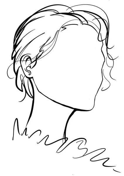 Illustration Mode Une Fille Avec Une Belle Coiffure Contour Visage — Photo