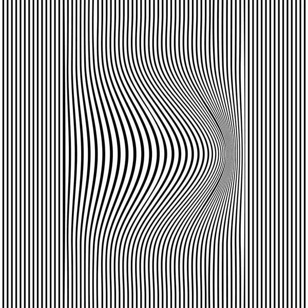 Abstrakte Gestreifte Linien Muster Wellenförmige Design Schwarz Und Weiß Hintergrund — Stockvektor