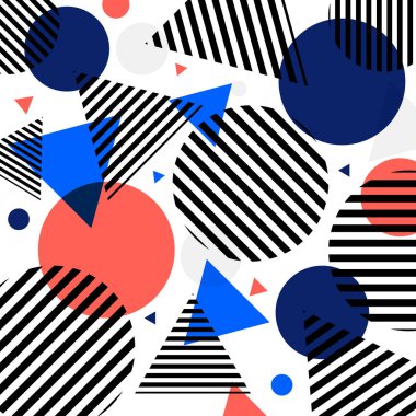 Soyut modern moda model çapraz beyaz arka plan üzerinde siyah çizgiler ile daireler ve üçgenler. Vektör çizim