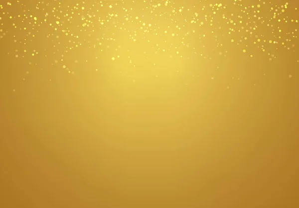 Abstract Falling Golden Glitter Lights Texture Gold Gradient Background Lighting — Stock Vector