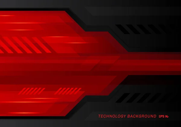 Abstract technology metallic red black contrast tech innovation background. Vector illustration