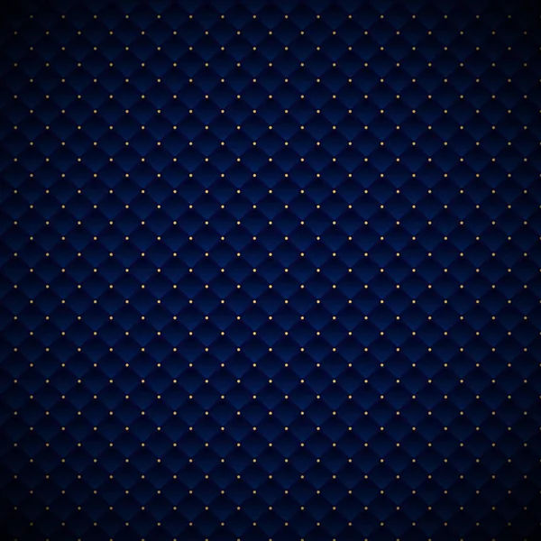 Abstracte Luxe Blauwe Geometrische Vierkanten Patroon Ontwerp Met Gouden Stippen — Stockvector