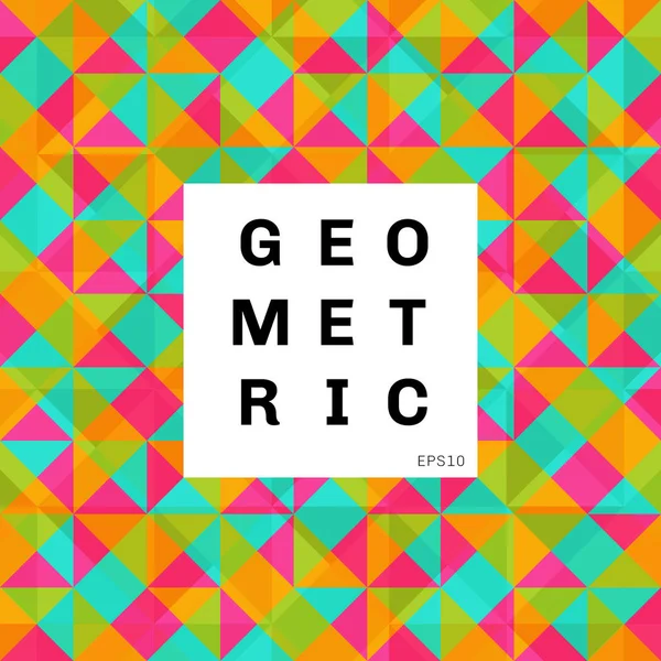 Abstract Geometric Colorful Mosaic Pattern Background Triangles Square Bright Color — 스톡 벡터