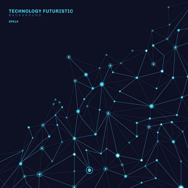 Formas Poligonales Abstractas Sobre Fondo Azul Oscuro Que Consisten Líneas — Vector de stock