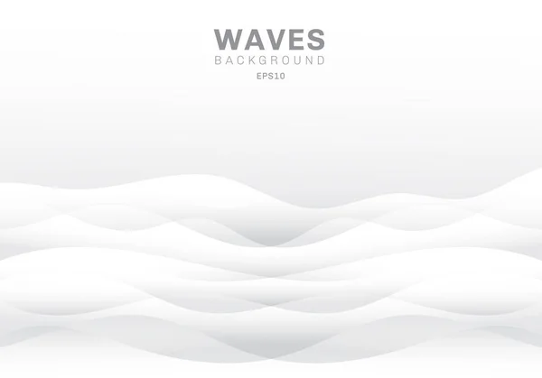Abstract White Waves Background Texture Copy Space Smooth Wavy Nature — Stock Vector
