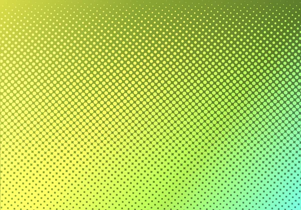 Helder Groen Met Gele Gestippelde Halftoon Verschoten Gestippelde Kleurovergang Abstracte — Stockvector