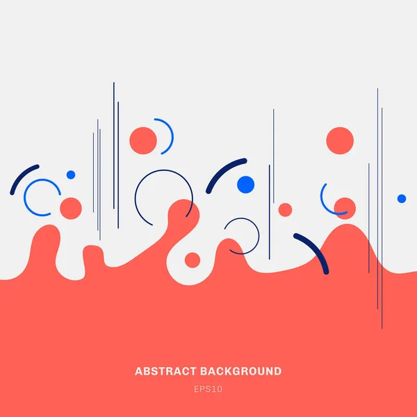 Abstrakte Komposition rote geometrische Spritzer Kreise Formen und blu — Stockvektor