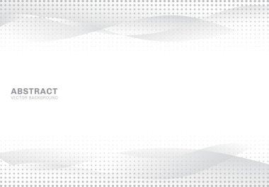 Soyut beyaz ve gri degrade dalgalar modern parlak noktalı resim yapmak