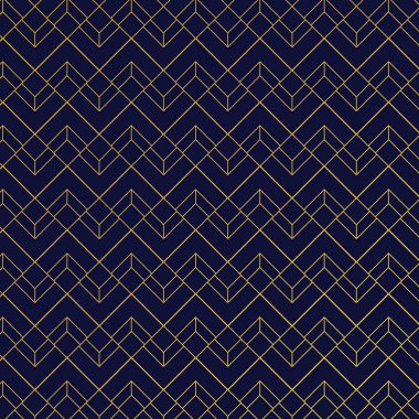 Koyu mavi arka plan sanat de satırlarında ile altın geometrik desen