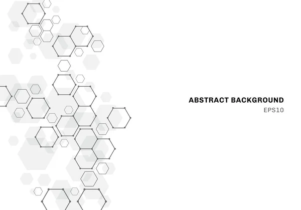 Estructura molecular hexagonal abstracta del sistema neuronal. Digital — Vector de stock
