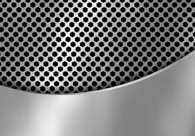 Altıgen desen textu yapılmış soyut gümüş metal arka plan