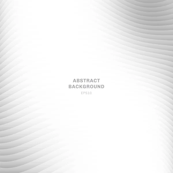 Абстрактна хвильова крива смугаста шаруватий білий і сірий градієнт коло — стоковий вектор
