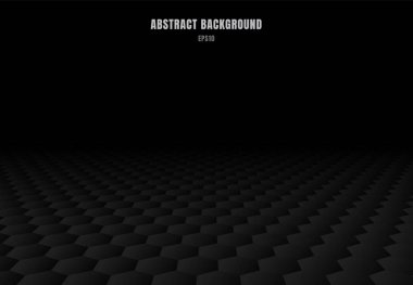 Soyut siyah altıgenler desen perspektif arka plan ve textu
