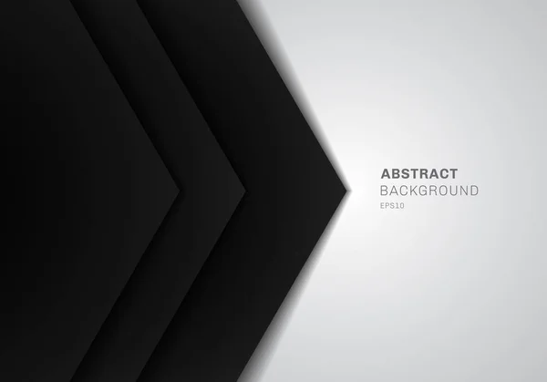 Абстрактний шаблон 3D чорний трикутник з перекриттям паперового шару сірого — стоковий вектор