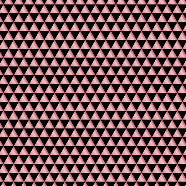 Abstraktes Muster Roségold metallisch geometrische Dreiecke auf Schwarz — Stockvektor