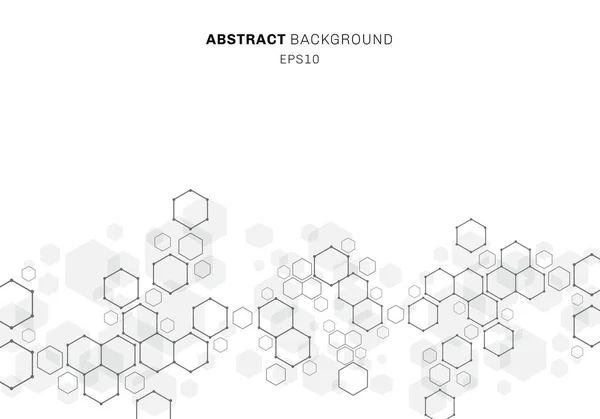 Estructura molecular hexagonal abstracta del sistema neuronal. Digital — Vector de stock