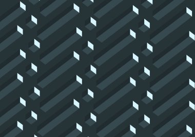 Siyah sırt üzerinde soyut gerçekçi 3d gri geometrik küpler desen