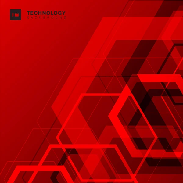 Technologie abstraite de forme hexagonale à chevauchement géométrique numérique — Image vectorielle