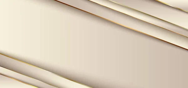 Astratto Elegante Diagonale Strisce Oro Sovrapposte Strato Con Ombra Sullo — Vettoriale Stock