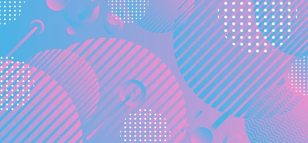 Abstrakter Blauer Und Pinkfarbener Farbverlauf Mit Geometrischem Kreismuster Hintergrund Vektorillustration — Stockvektor